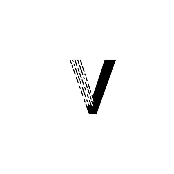 Desain Logo Huruf Sederhana Dengan Efek Garis Dash Huruf Awal - Stok Vektor