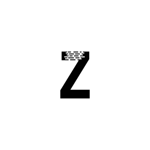 ダッシュライン効果を持つシンプルな文字のロゴデザイン 大文字のZ文字 San Serifフォントスタイル — ストックベクタ