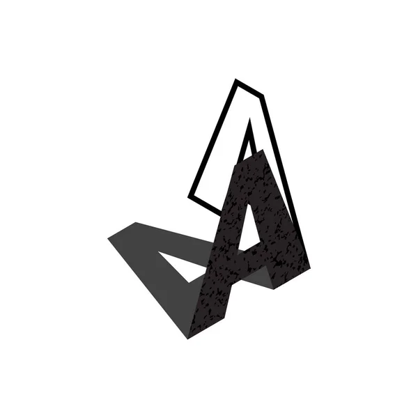 Creative Letter Art Concept Flat Isometric Initial Letter Shadow Texture — Stok Vektör