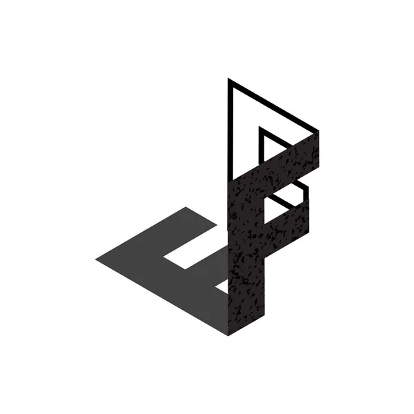 Creative Letter Art Concept Flat Isometric Initial Letter Shadow Texture — 스톡 벡터