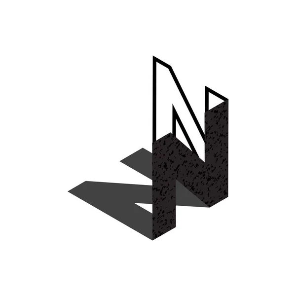 Creative Letter Art Concept Flat Isometric Initial Letter Shadow Texture — 图库矢量图片