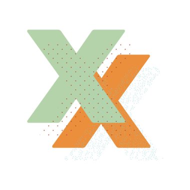 Katmanlı desenli Memphis harf sanat tarzı. Dekoratif desen ilk harf vektör tasarımı. Reklam, afiş, broşür, tekstil, kırtasiye, baskı, tebrik kartı, paketleme, vs..