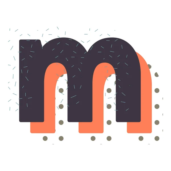 Memphis Letter Art Stijl Met Gelaagde Textuur Decoratief Patroon Eerste — Stockvector