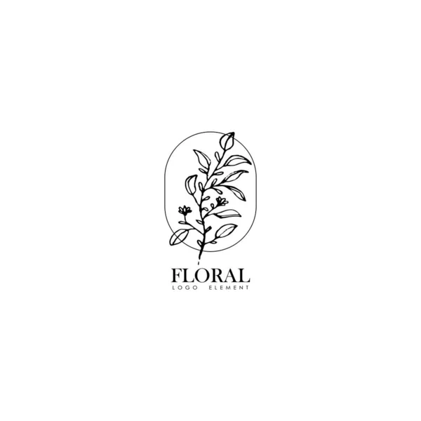 Modelo Logotipo Floral Simples Limpo Logotipo Estilo Mínimo Para Negócios — Vetor de Stock