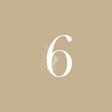 Çiçek unsurlu logo mektubu. Ticari markalaşma kimliği için minimalist ilk harf logo tasarımı şablonu.