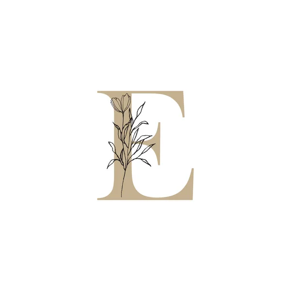 Logo Carta Con Elemento Floral Plantilla Diseño Logotipo Letra Inicial — Archivo Imágenes Vectoriales