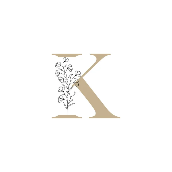 Логотип Письма Цветочным Элементом Минималистский Шаблон Дизайна Логотипа Буквы Идентификации — стоковый вектор