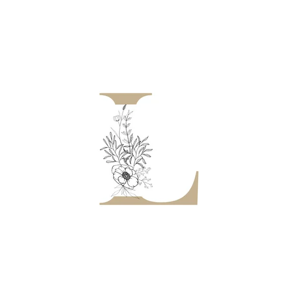 Logo Carta Con Elemento Floral Plantilla Diseño Logotipo Letra Inicial — Archivo Imágenes Vectoriales