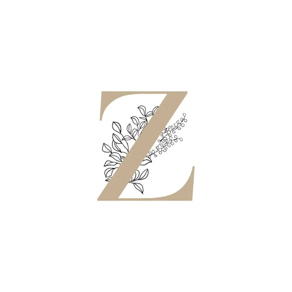 Logo Carta Con Elemento Floral Plantilla Diseño Logotipo Letra Inicial — Archivo Imágenes Vectoriales