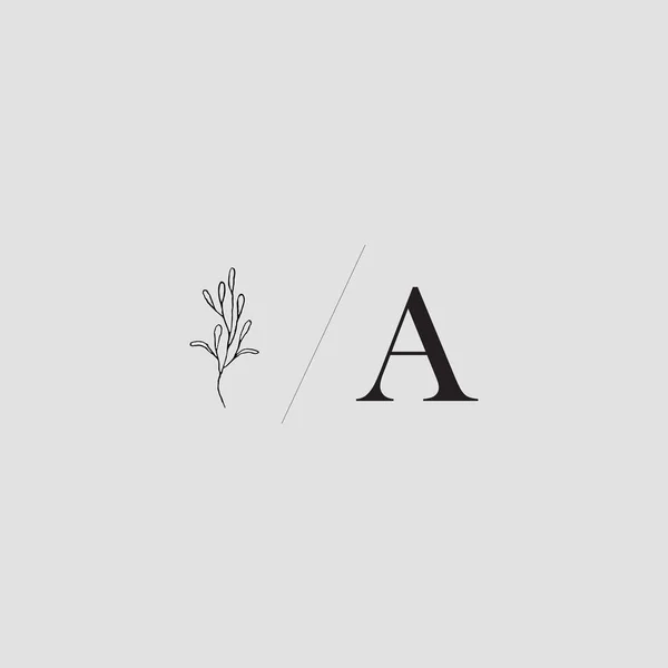 Logo Carta Con Elemento Floral Plantilla Diseño Logotipo Letra Inicial — Archivo Imágenes Vectoriales