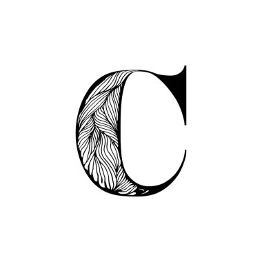 Satır elemanlı logo harfi. Ticari markalaşma kimliği için minimalist ilk harf logo tasarımı şablonu.