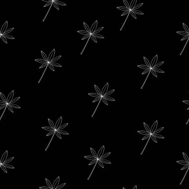 Basit yapraklar aynı kalıpları tekrarlar. Tekstil, duvar kağıdı, kumaş, paket, ambalaj, dekorasyon vs. için botanik vektör tasarımı.