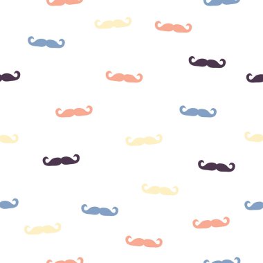Simple mustache repeat pattern. Organic shape with retro color scheme. Great for textile, wallpaper, fabric, packages, wrapping, decoration, etc.