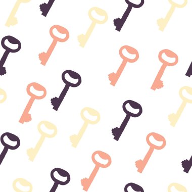 Basit anahtar tekrarlama şablonu. Retro renk şeması olan organik bir şekil. Tekstil, duvar kağıdı, kumaş, ambalaj, ambalaj, dekorasyon vs. için harika.