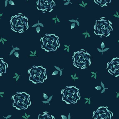 Basit çiçek yineleme deseni. Retro renk şeması olan organik bir şekil. Tekstil, duvar kağıdı, kumaş, ambalaj, ambalaj, dekorasyon vs. için harika.