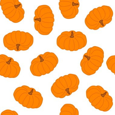 Basit balkabağı tekrarlama kalıbı. Retro renk şeması olan organik bir şekil. Tekstil, duvar kağıdı, kumaş, ambalaj, ambalaj, dekorasyon vs. için harika.