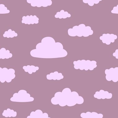 Bulut tekrarlama deseni. Tekstil, duvar kağıdı, kumaş, paketler, ambalaj, dekorasyon vs. için organik şekil ögesi.