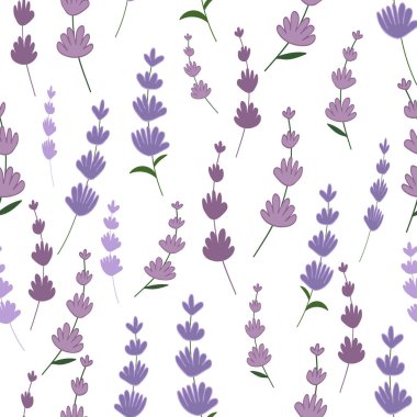 Basit lavanta tekrarlı desen. Tekstil, duvar kağıdı, kumaş, paketler, ambalaj, dekorasyon vs. için organik şekil ögesi.