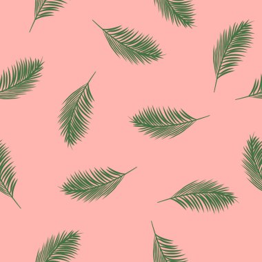 Basit tropikal yaprak tekrarlama kalıbı. Tekstil, duvar kağıdı, kumaş, paketler, ambalaj, dekorasyon vs. için organik şekil ögesi.