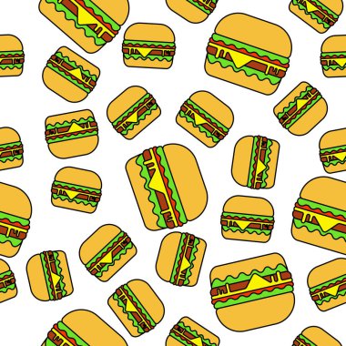 Basit hamburger tekrarlama kalıbı. Tekstil, duvar kağıdı, kumaş, paketler, ambalaj, dekorasyon vs. için organik şekil ögesi.