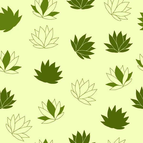 Einfaches Blattmuster Wiederholen Organische Formelemente Für Textilien Tapeten Stoffe Verpackungen — Stockvektor