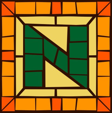 N - mozaik alfabe harfler