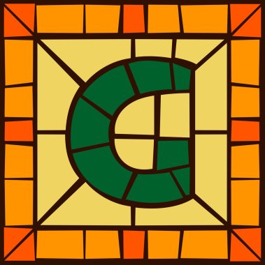 G- Mosaic alphabet capital letters clipart