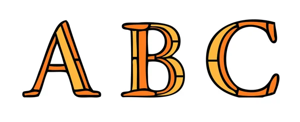 Lettere alfabetiche in stile vetrata — Vettoriale Stock