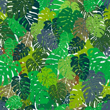 Tropical leaves - Philodendron. clipart
