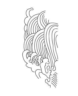 Dalga deniz, süsleme, Japonya