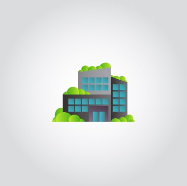 Yeşil modern ofis simgesi