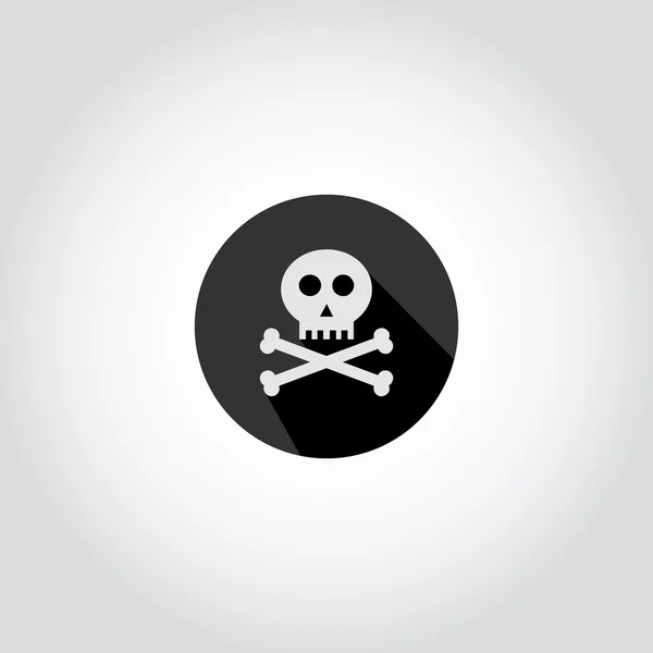 Scull and bones  Jolly Roger - pirate icon — Stock Vector