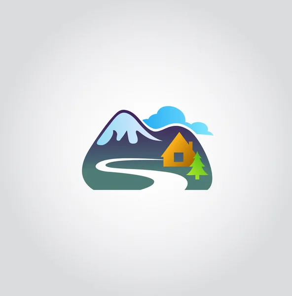 Icono del turismo de montaña — Vector de stock