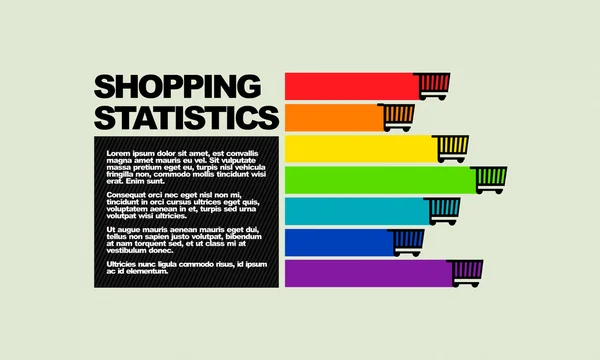 Winkelen statistieken staafdiagram — Stockvector