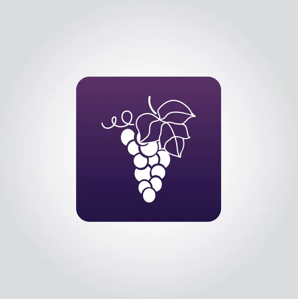 Grape with leaf icon — Stock Vector