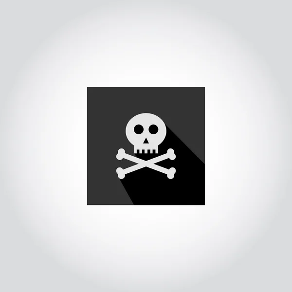 Scull and bones  Jolly Roger - pirate icon — Stock Vector