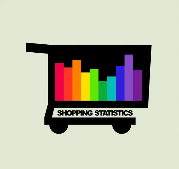 Balkendiagramm für Einkaufsstatistiken — Stockvektor