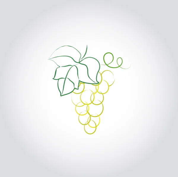 Grape with leaf icon — Stock Vector