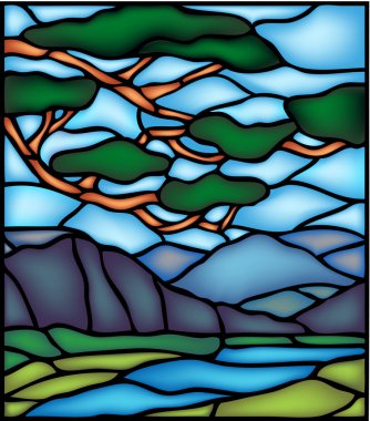 Deniz veya nehir soyut manzara