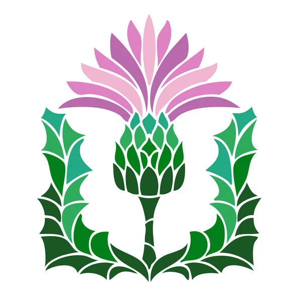 Thistle flower symbol — Stock Vector