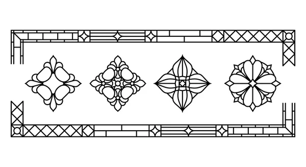 Dekorative Blumenelemente Set — Stockvektor