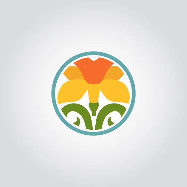 Daffodil, símbolo de flor narciso, logotipo — Vetor de Stock