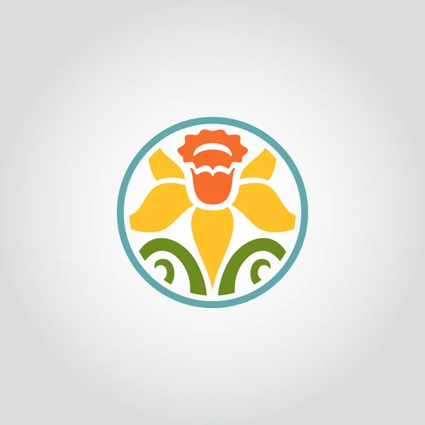 Narciso, símbolo de la flor del narciso, logotipo — Vector de stock