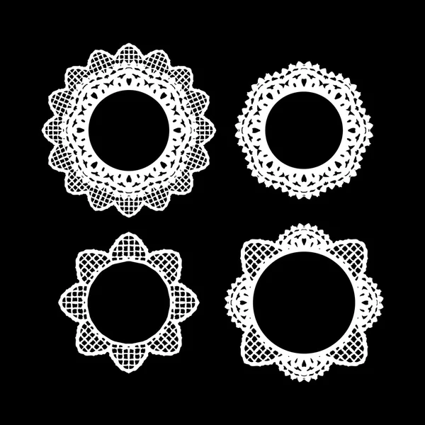 Encaje, conjunto de adornos redondos — Archivo Imágenes Vectoriales