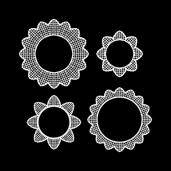 Кружева, круглые украшения — стоковый вектор