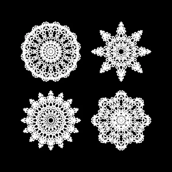 Lace, round ornaments set — Stock Vector