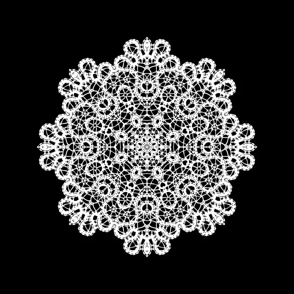 Encaje, patrón decorativo de copo de nieve — Vector de stock