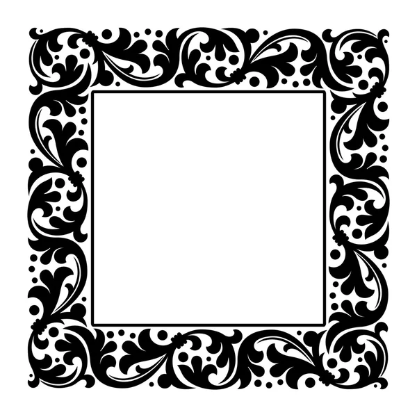 Floral vierkant abstract frame — Stockvector