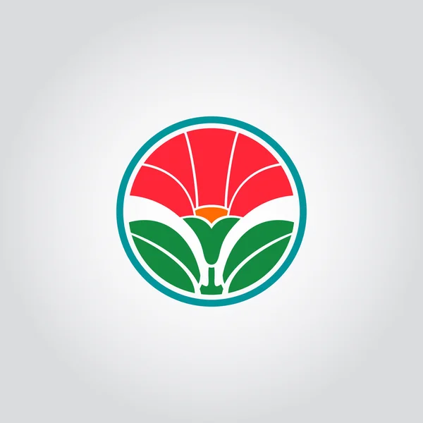 Logotipo da flor vermelha — Vetor de Stock