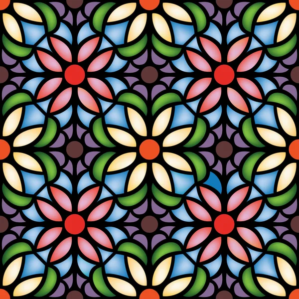Flores, patrón multicolor sin costura — Vector de stock